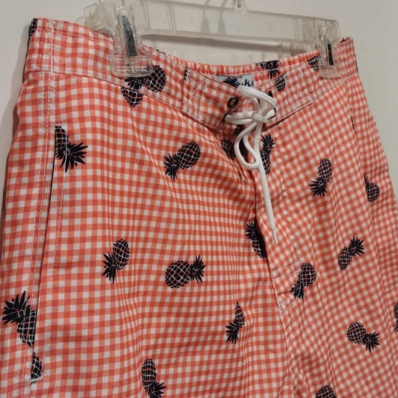 Trunks Men's Swami Gingham Pineapple Print Swim Shorts Size L -Beach Wear Summer - Picture 3 of 6